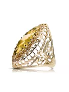 Anillo Peridoto amarillo Oro amarillo de 14 quilates Estilo vintage vrc090y